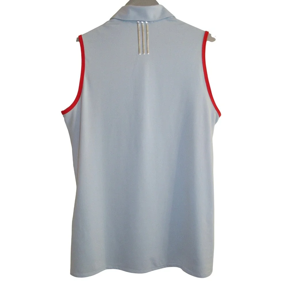 Adidas Sleeveless Golf Polo Shirt Sz M Blue Tank Pickleball Tennis Active Top - Picture 4 of 6